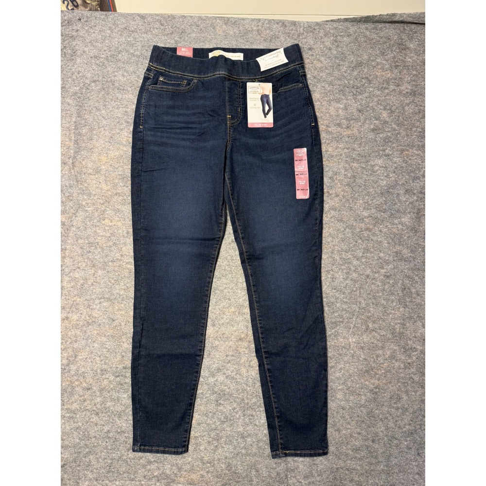Levi Strauss Signature Totally Shaping Women Pull On Jeans 8M W29 L30 Blue NWT